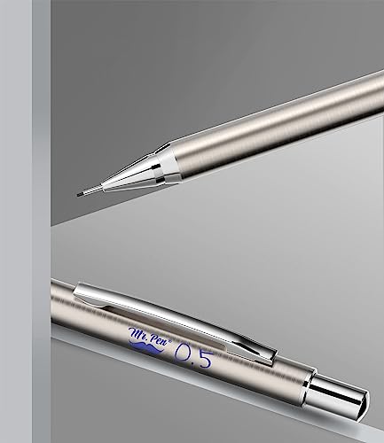 Mr. Pen- Metal Mechanical Pencil Set with Lead Refills & Erasers, 2 Pack | 0.5mm, 4x Tubes 2B Lead Refill, 4x Eraser Refills for School Supplies, Note Taking, Drawing, Sketching, Office - style: 0.5mm
