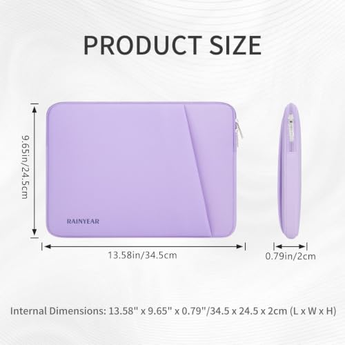 RAINYEAR Laptop Sleeve Case with Front Pocket, 13.3 Inch Protective Portable Case Briefcase Laptop Carrying Bag Cover Compatible with 13.3-14 Inch Laptop PC, 14 Inch MacBook Pro M5 M4 M3 M2 M1, Purple - color: Purple, size: 13.3-14 inch
