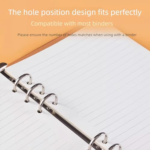 A5 Binder Refill Paper, 6-Hole Cornell Ruled, 160 Sheets No Bleed | 160 Sheets/320 Pages, Cornell Note Taking System, College Ruled, Thick No Bleed Paper, A5 6-Ring Binder Planner Inserts - style: Ruled Lined Paper