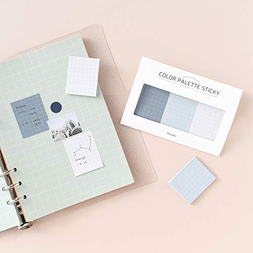 Monolike Color Palette Sticky Grid 300 D Set 4p - Self-Adhesive Memo Pad 30 Sheets - color: Grid 300 D