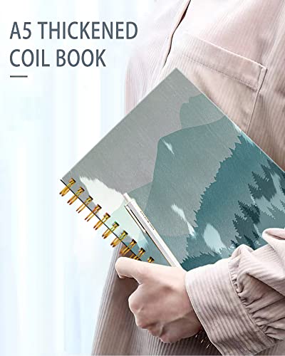 iampanda Spiral Journal Notebook,Strong Twin-Wire Binding with Premium Paper for Girl Women,60 Sheets A5 College Ruled Notebook/Journal,Perfect for School Office Home Gifts,Beautiful Green Mountain - color: Beautiful Green Mountain Landscape