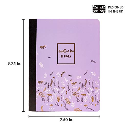Pukka Pad, Composition Notebooks - 3 Pack of Journals Featuring 140 Pages of College Ruled 80GSM Paper with Sturdy Cover Stock - 9.75 x 7.5in - Rochelle and Jess - color: Rochelle & Jess, size: 3 Pack