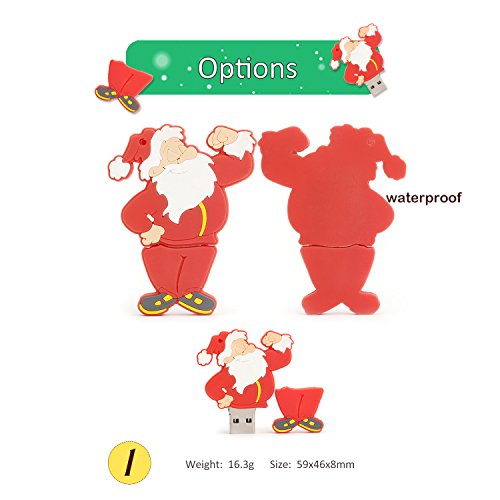Christmas USB Flash Drive 8GB x 5 Pieces Thanksgiving Gift USB Memory Stick Novelty Pen Drive Santa Claus, Christmas Tree, Elk - color: 5xChristmas, size: 8GB