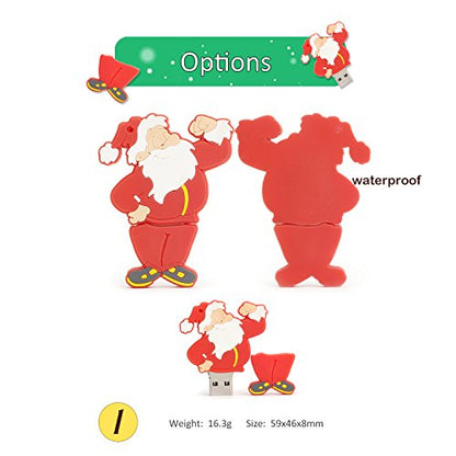 Christmas USB Flash Drive 8GB x 5 Pieces Thanksgiving Gift USB Memory Stick Novelty Pen Drive Santa Claus, Christmas Tree, Elk - color: 5xChristmas, size: 8GB