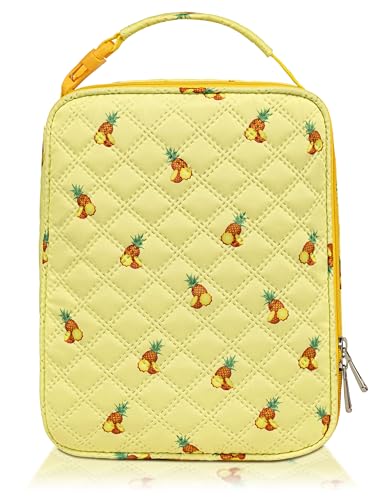 TuErCao Lunch Box Kids for School, Lightweight Small Lunch Bag for Boys Girls for School, Office, Picnic, Compact Reusable Clip LunchBox Fits Bento Boxes, Snack and Foods, Pineapple - color: S6: Pineapple, size: Small