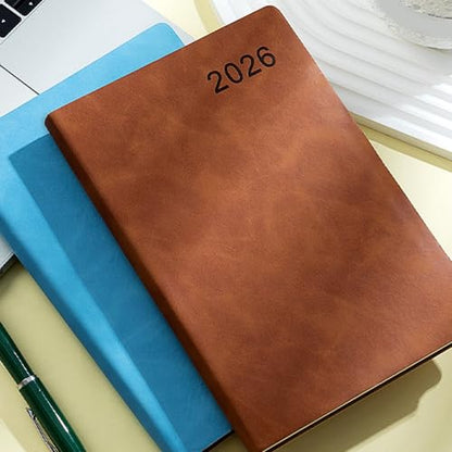 2026 Day Planner 2026 Leather Academic Journal Notebook with 360 Pages Lined for Men Women Daily Scheduling Planning Student Study Schedule Organiser - color: Purple