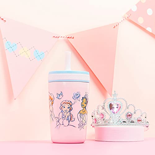Zak Designs Disney Princess Kelso Toddler Cups For Travel or At Home, 12oz Vacuum Insulated Stainless Steel Sippy Cup With Leak-Proof Design For Kids (Ariel, Belle, Cinderella, Mulan, Tiana) - color: Princess