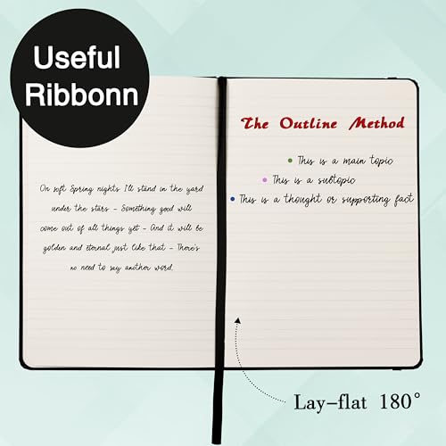 URSUNSHINE Ruled Notebook/Journal - Classic Lined Journal/Notebook, Hardcover with Thick Paper, 5.3" x 8.26", Banded + Pen Holder +Inner Pocket - Gray - color: Gray, size: Ruled
