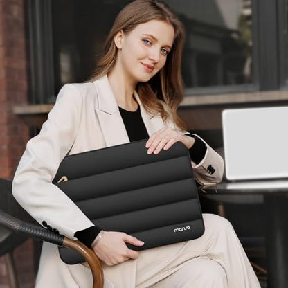 MOSISO Laptop Case 17.3 inch, 17-17.3 inch Puffy Laptop Sleeve, Black | Compatible with Dell XPS/HP Pavilion/Ideapad/Acer/Alienware/HP Omen Notebook Computer, olyester Horizontal Bag with SmallCase - color: Black, size: 17.3 inch