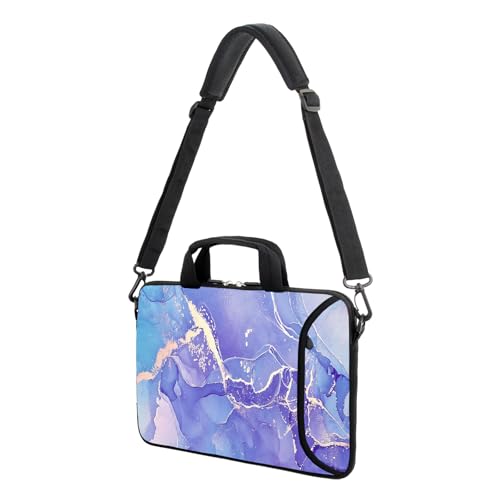 15.6" laptop sleeve chromebook case adjustable shoulder strap with handle accessory pocket (Purple) - color: Purple