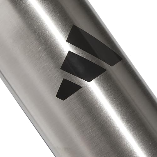 adidas Stainless Steel Metal Water Bottle 20 oz (600 mL) Straw Lid - color: Stainless Steel/Black 1