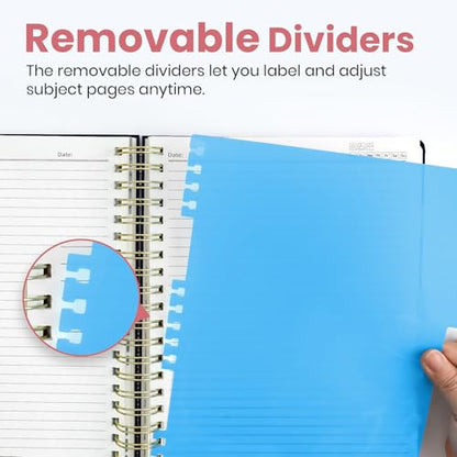 Spiral Lined Notebooks and Removable Dividers & Tabs