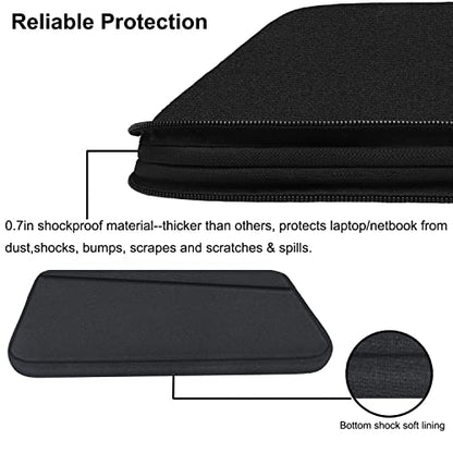 Laptop Sleeve 14 inch, Durable Computer Carrying Bag Protective Case Briefcase Handbag with Front Pocket, Slim Laptop Case Cover for Compatible with MacBook Air/Pro 14 inch Notebook Computer, Black - color: Black, size: 14 Inch