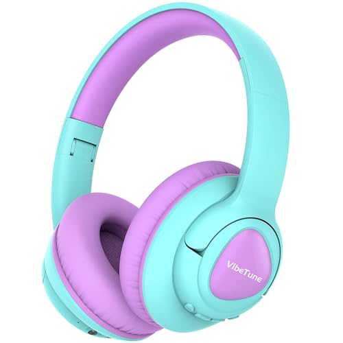 VibeTune Kids Bluetooth Headphones, 60H Playtime, Volume Limited 85/94dB, Bluetooth 5.4, Type-C Fast Charging, Foldable Wireless Headphones for Kids, Toddler Headsets with HD Mic-Purple - color: Purple