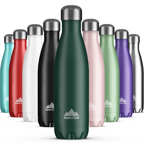 Mont-Clair Stainless Steel Water Bottle, Vacuum insulated - BPA Free, 12h Hot & 24h Cold Drinks, Metal Water Bottle 25 oz Leakproof, Ideal for Adult, Kids, Running - Dark Green - color: Dark Green, style: 25 Ounces