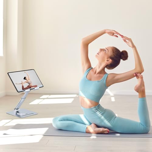 GuaziV 360° Adjustable Tablet Stand - Ergonomic Foldable Holder for iPad 10.2-12.9”, Kindle, Phones 4-13”, Anti-Slip Desktop Mount for Work, Cooking, Gaming & Reading