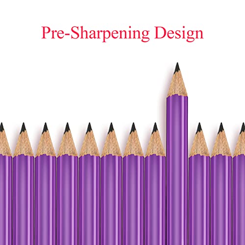 Outus 72 Pieces Golf Pencils Half Pencils with Eraser Mini Bulk Short #2 HB Pre Sharpened for Bridal Shower Wedding Office(Purple) - color: Purple