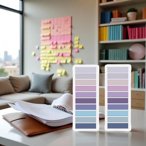 800 Pcs Purple Sticky Index Tabs, Page Markers Notes Tabs Writable and Repositionable Book Flags Tabs Strip Index Tabs for Page Marking Classify File