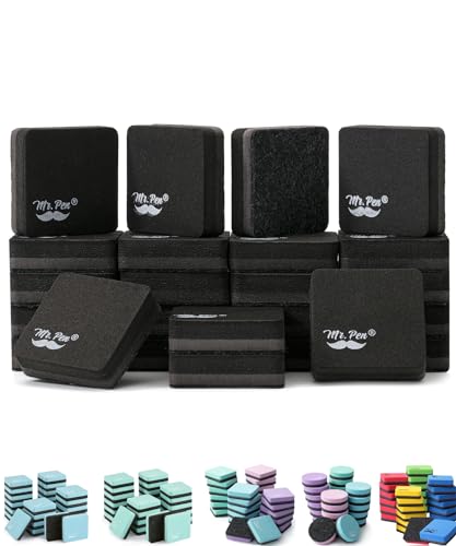Mr. Pen- Mini Magnetic Dry Erase Erasers, 2" x 2", 24 Pack | Black Small Magnetic Whiteboard Dry Erase Erasers Bulk for Kids, Teachers, Students and Classroom Supplies - color: Black, size: Square