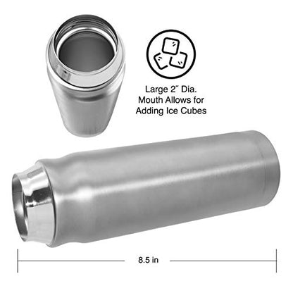 Oggi Caliber Stainless Steel Travel Water Bottle- Insulated Coffee Mug, Metal Water Bottle, Sports Bottle, Water Flask, Travel Bottles, 17oz, Stainless - color: Stainless