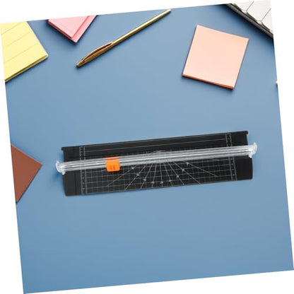 STOBAZA 2pcs Compact Paper Trimmer with Precision Cutting Blade Portable Foldable Mini Paper Cutter for Crafting Scrapbooking Office and Student Use Lightweight and Space-Saving Style