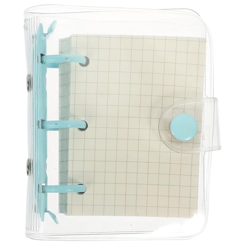 STOBAZA Mini Cover 3-ring Loose Leaf Notebook, Practical Small Binder Notepad for Students, Creative Scrapbook Journal for Office and School Use