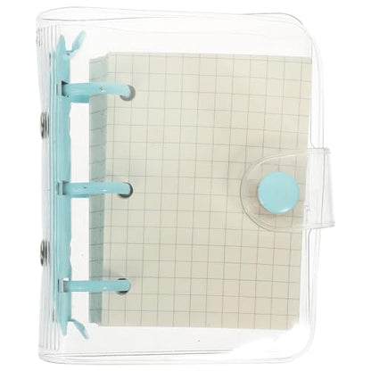STOBAZA Mini Cover 3-ring Loose Leaf Notebook, Practical Small Binder Notepad for Students, Creative Scrapbook Journal for Office and School Use