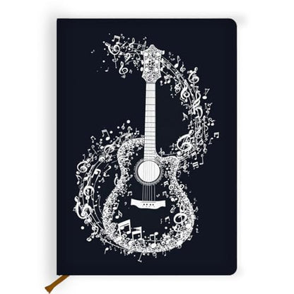 Lovdazzles Pretty Leather Lined Journal Guitar Tab Music Notebook 200 Pages A5 Ruled Journaling Notebooks, for Music Composition Songwriting for Instrument Lovers Musicians Students(5.8 x 8.3) - color: Multi 1709