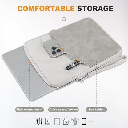 Lacdo Tablet Sleeve Case for 11 inch iPad A16, 11 Inch IPad Air M4 M3 M2, 11" iPad Pro M5 M4, 10.9" ipad, 10.2" iPad, 10.9" IPad Air, 11" Samsung Galaxy Tab A9+, Ipad Sleeve Fit Magic Keyboard, Gray - color: Gray, size: 9-11 Inch