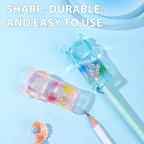4Pcs Cute Bear Pencil Sharpeners Small Manual Pencil Sharpener Kawaii Stationery Set Kawaii School Supplies for Kawaii Office School Home Supplies - style: colorful bear