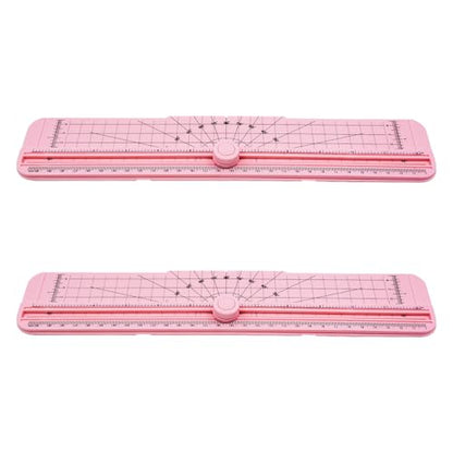 2PCS Paper Cutter Slider, 12 Inch Portable Paper Trimmer, Straight Cutting Guillotine, Cardboard Cutter for Paper Photo Vinyl Label Coupon Craft Paper(Pink) - color: Pink