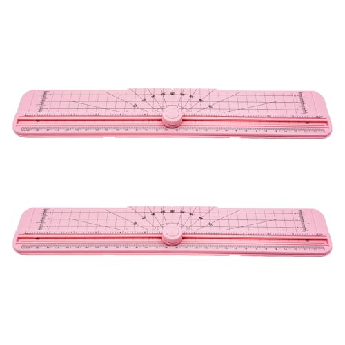 2PCS Paper Cutter Slider, 12 Inch Portable Paper Trimmer, Straight Cutting Guillotine, Cardboard Cutter for Paper Photo Vinyl Label Coupon Craft Paper(Pink) - color: Pink