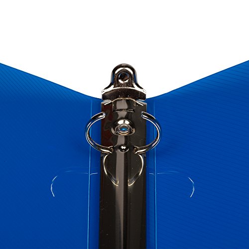 JAM PAPER Plastic 0.75 inch Binder - Blue 3 Ring Binder - Sold Individually - color: Blue, size: 0.75 inch