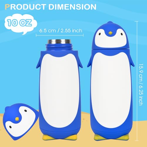 Penguin Insulated Water Bottle - Stainless Steel Vacuum Double Walled Bottle Flask Travel Mug for Kids, Students, 9.6oz, Blue - color: Blue