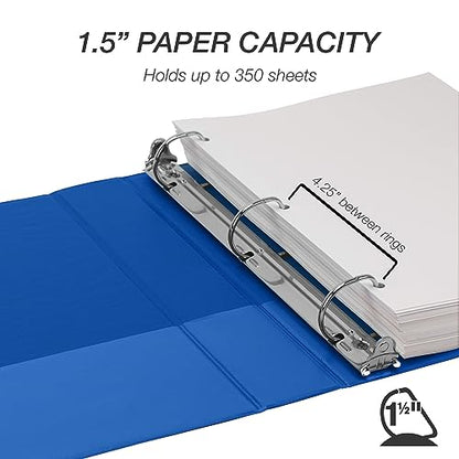 Samsill Durable 1.5 Inch Binder, D Ring Binder, 100% Recycled Chipboard, Blueberry - color: Blueberry, size: 1 Pack, style: 1.5 Inch