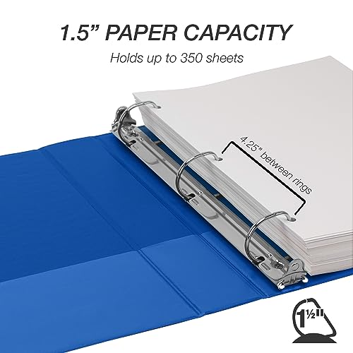 Samsill Durable 1.5 Inch Binder, D Ring Binder, 100% Recycled Chipboard, Blueberry - color: Blueberry, size: 1 Pack, style: 1.5 Inch