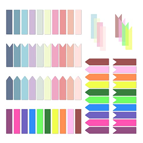 Temiary 1200 Pcs Transparent Sticky Index Tabs, Page Marker for Bible Study | Translucent Arrow Flag Tab Colored Sticky Notes for Annotating Books Tabs Notebook School Supplies - color: Morandi & Bright
