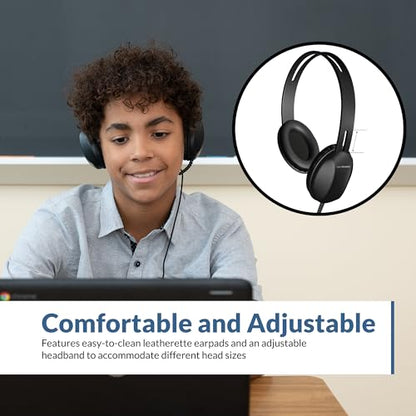 Cyber Acoustics Lightweight 3.5mm Headphones (ACM-4004-80) - Great for use with Cell Phones,Tablets, Laptops, PCs, Macs - 80 Pack - size: 80 Pack