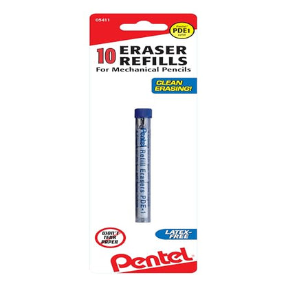Pentel PDE1BP2 Refill Eraser for AL, Ax and PD Pencil Series 5 Pieces Per Tube, (2X Tubes) White - size: 5 Count (Pack of 1)