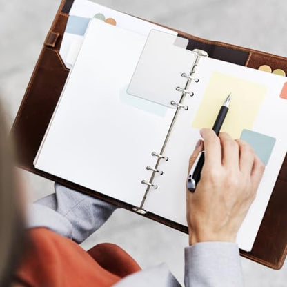 SUPERFINDINGS 50 Sheets 3.54 x2.48inch Tab Dividers Bookmark Plastic Dividers for 3 Ring Binders Semi-Transparent Blank Top Index Divider for Loose Leaf Personal Planner Travelers Journal Notebook