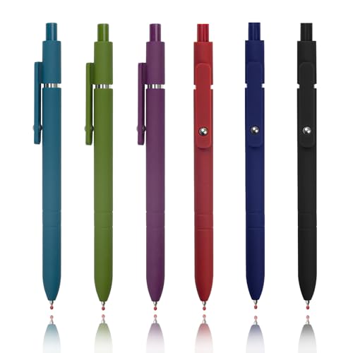 6 Pcs Colorful Gel Pens,0.5mm Fine Point for Journaling Note Taking Writing, Quick Dry Black Ink Pens for Office School Supplies Gifts for Women Teacher Students (Vintage-6pcs) - color: Vintage-6pcs