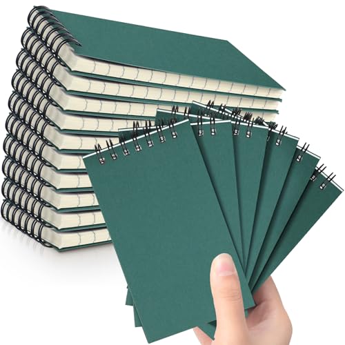 Tenceur 18 Pcs Pocket Notebook Bulk Small 3x5 Inch Spiral Notepads Mini Top Bound Notebook with Lined 120 Pages Ruled Memo Pads for Office College Nurse Essentials Back to School Gift (Green) - color: Green