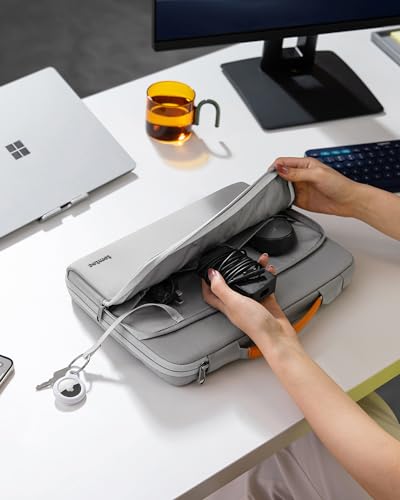 tomtoc 360° Protective Laptop Bag for 15.6" HP ASUS Dell Lenovo Acer Laptop | Water-Resistant Notebook Sleeve Case Fits HP EliteBook/ProBook, Lenovo Legion/Yoga/ThinkPad/ThinkBook/IdeaPad 15.6" Laptop - color: Gray, size: 15.6-16.2 Inch