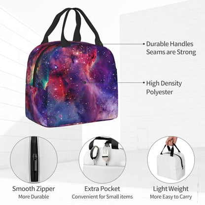 Galaxies Lunch Box - Insulated Lunch Bags for Women/Men Reusable Lunch Tote Bags, Perfect for Office/Camping/Hiking/Picnic/Beach/Travel - color: Galaxies