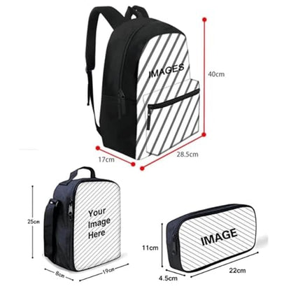 BIGCARJOB Little Girls School Bookbags Cute Kawai Racoon Backpack School Bags with Lunch Box Pen Bags Set for Girls Preschool Large Bookbags Racoon Print School Rucksack Kids Casual Daypack - color: Cute Kawai Racoon, size: One Size