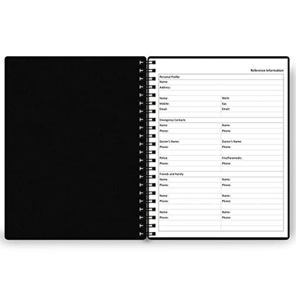 Undated Daily Planner - Undated Planner with Hourly Schedules, Action Items and Follow-up, A4 Daily Organizer Notebook to Increase Productivity, Appointment Book for Time Management, 8.5 × 11 Inch - color: Black