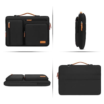 MOSISO 360 Protective Laptop Shoulder Bag,14 inch Computer Bag Compatible with HP Lenovo Dell ASUS Acer, HP, Dell Latitude, Lenovo,Side Open Messenger Bag with 4 Zipper Pockets&Handle, Black - color: Black, size: 14 inch