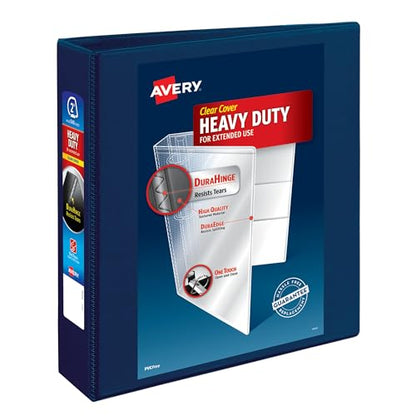 Avery Heavy Duty View 3 Ring Binder, 2" One Touch EZD Ring, 6 Navy Blue Binders (79802) - color: Navy Blue, size: 2"