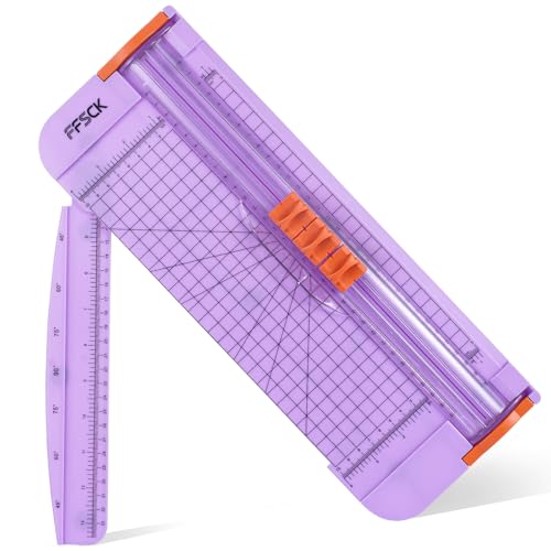 A4 Purple Paper Cutter Slider 12 Inch Titanium Straight Paper Trimmer, Paper Cutter for Classroom Scrapbooking Cutter, Papercraft Supplies - color: Purple