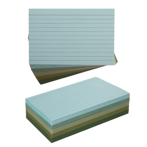 100 Sheets 4x6 Colored Ruled Note Cards Index Cards, 5 Green | 250 GSM Heavy Flashcards for To Do List Cards, Accounting - color: 5 Green, size: 4x6